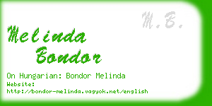 melinda bondor business card